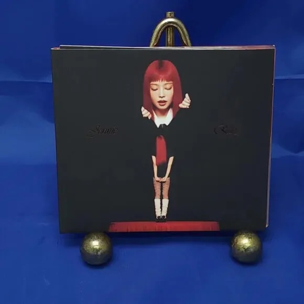 Novelty Black Box Clutch with Red Hair Girl Artwork